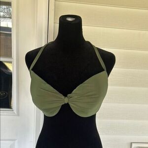 J.Crew 34DD Olive Green Bikini Top   E